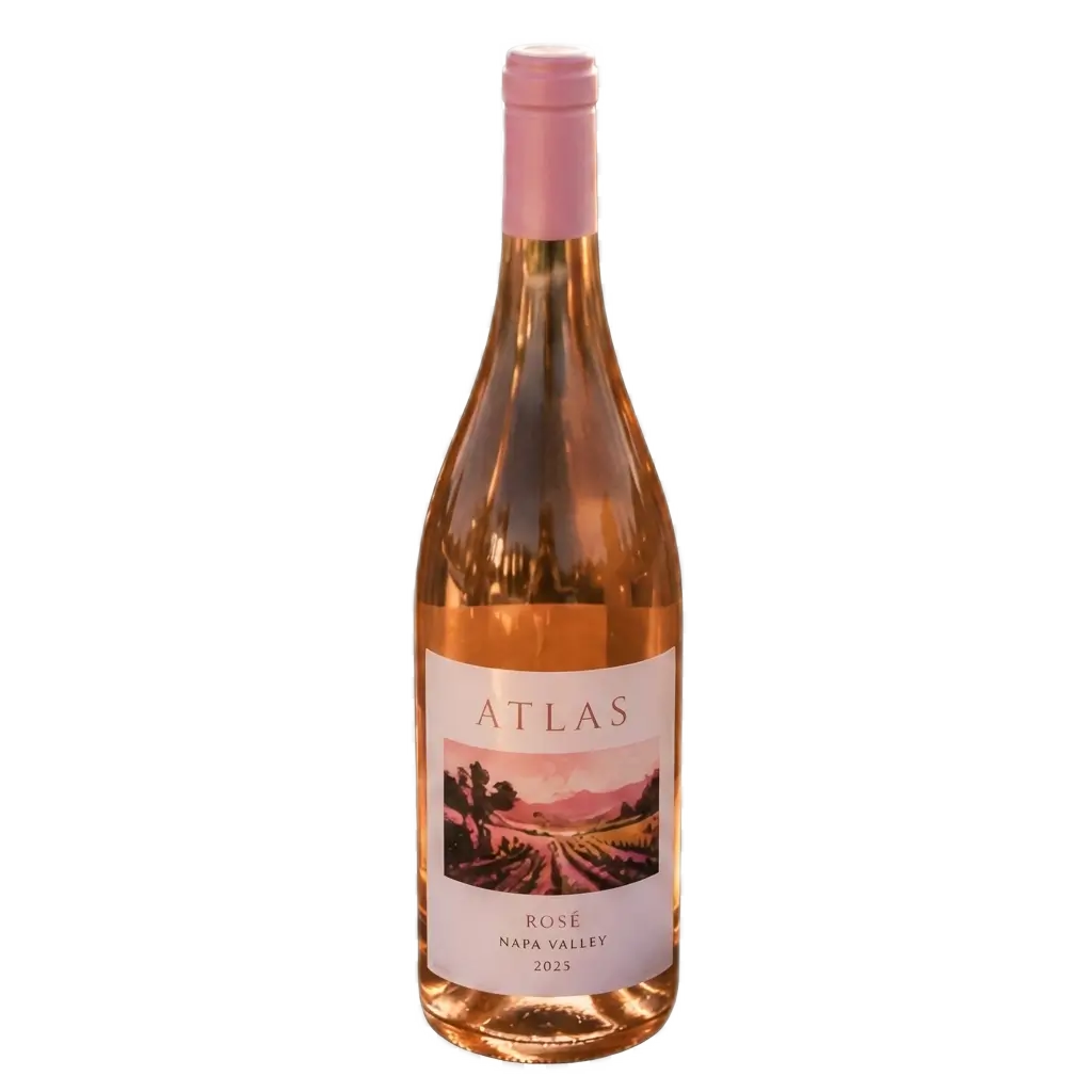 TLAS 2025 Napa Valley Rosé wine bottle isolated on a transparent background.