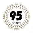 95 points rating badge with a gold border